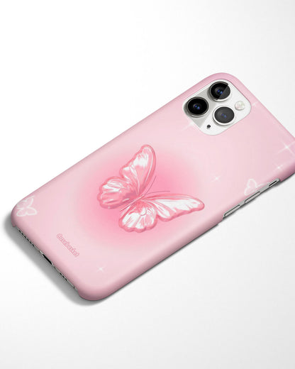 Pink Butterfly Glow Phone Cover