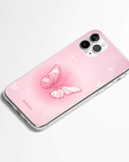Pink Butterfly Glow Phone Cover