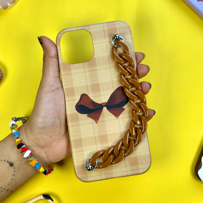 Retro Rust Brown Chain Phone Cover