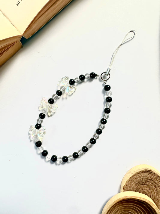 Black Ice Bow Phone Chain Chain
