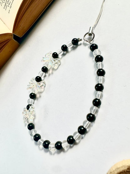 Black Ice Bow Phone Chain Charm - Casebasket