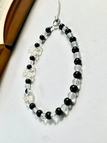 Black Ice Bow Phone Chain Chain