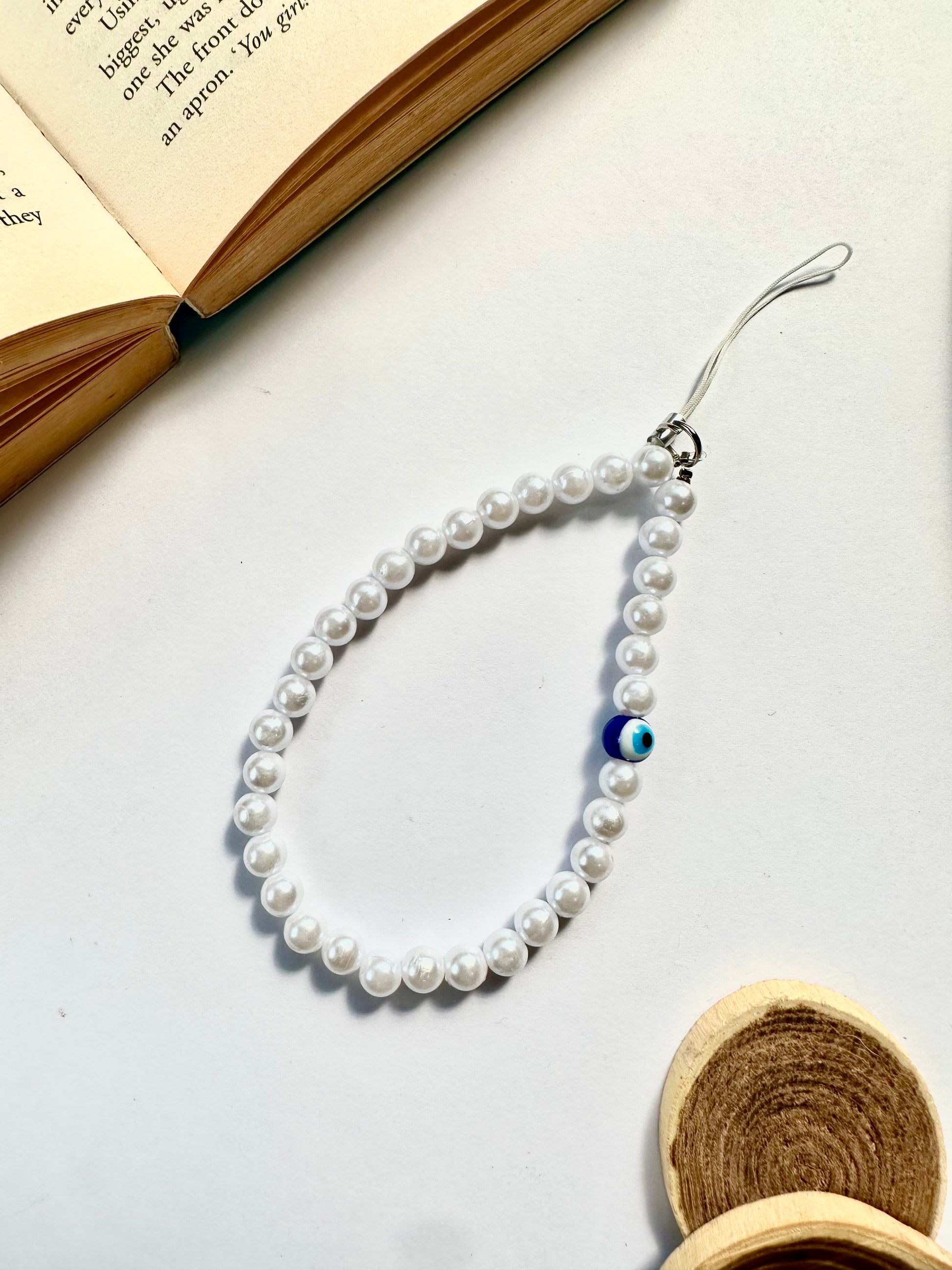 Nazar Aura Pearl Phone Chain Charm - Casebasket
