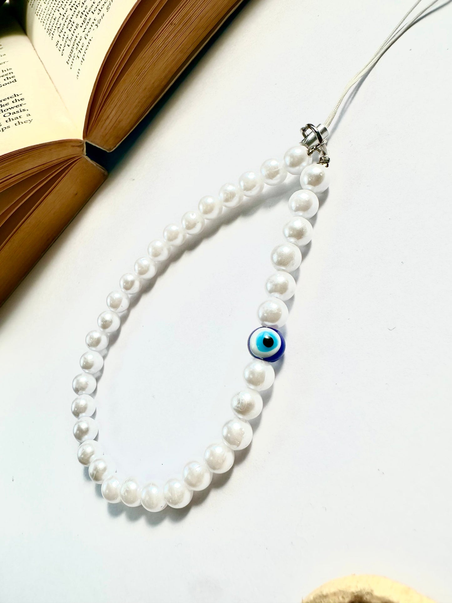 Nazar Aura Pearl Phone Chain Charm - Casebasket