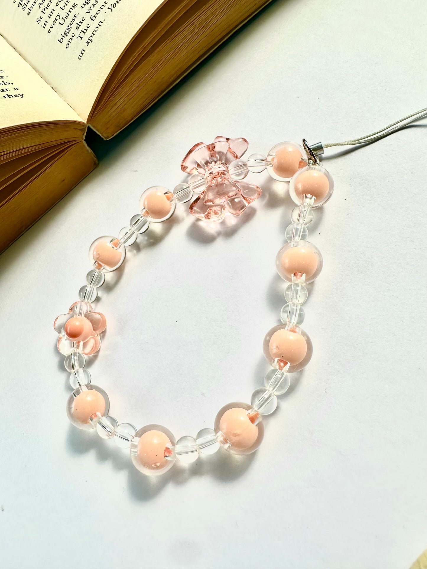 Orange Pop Transparent Bow Phone Chain Charm - Casebasket