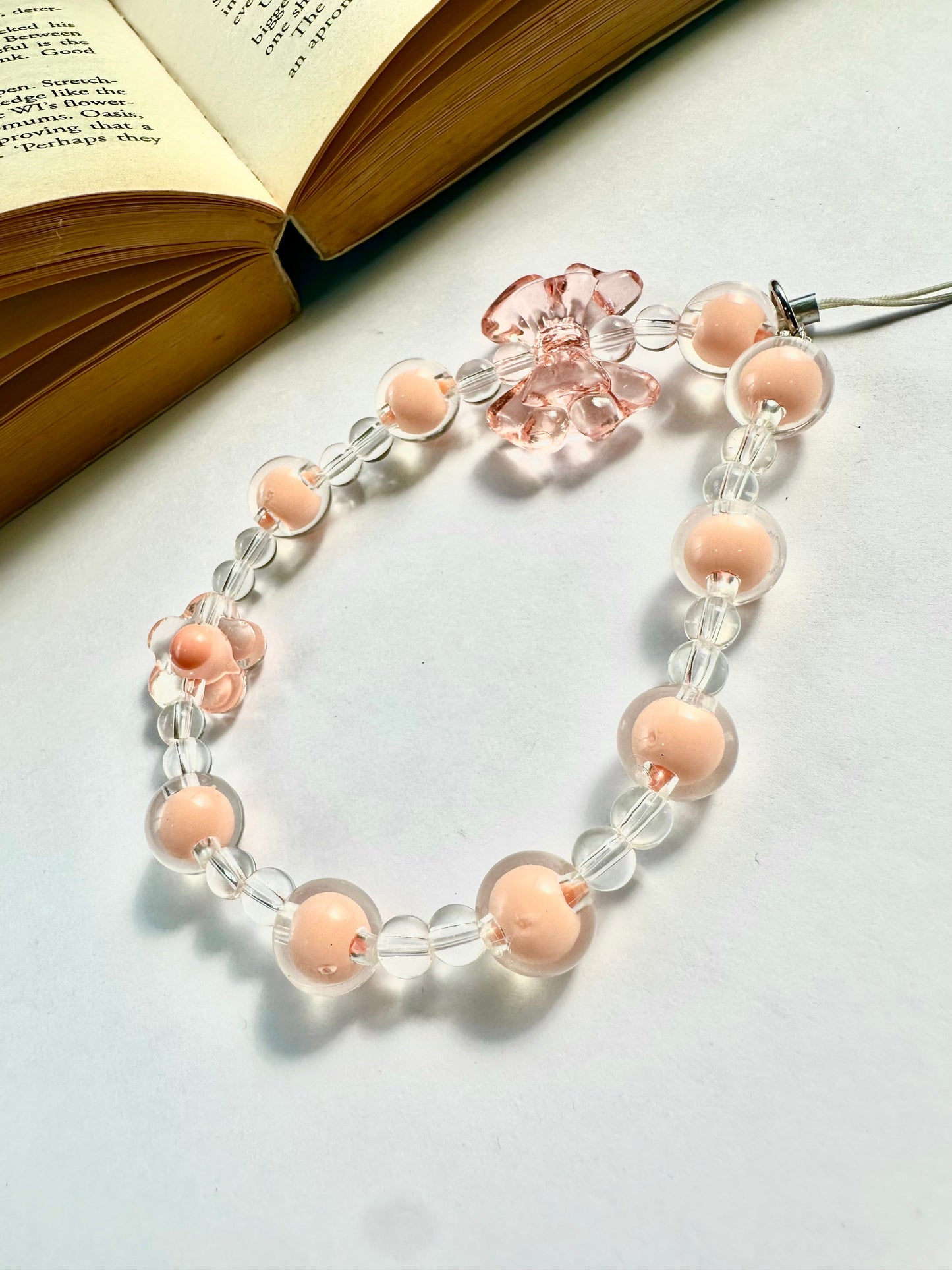 Orange Pop Transparent Bow Phone Chain Charm - Casebasket