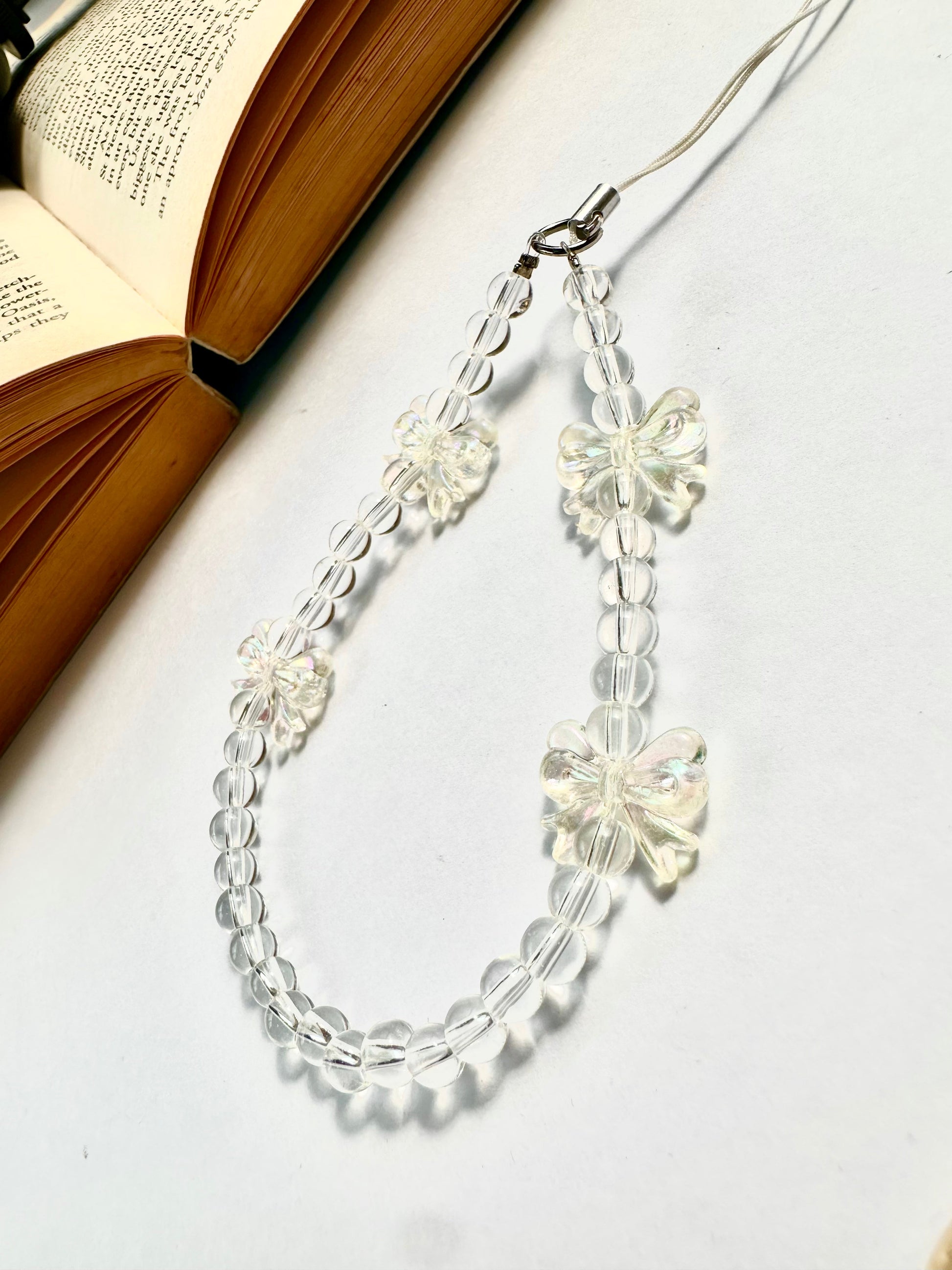 Dreamy Crystal Bow Phone Chain Charm - Casebasket