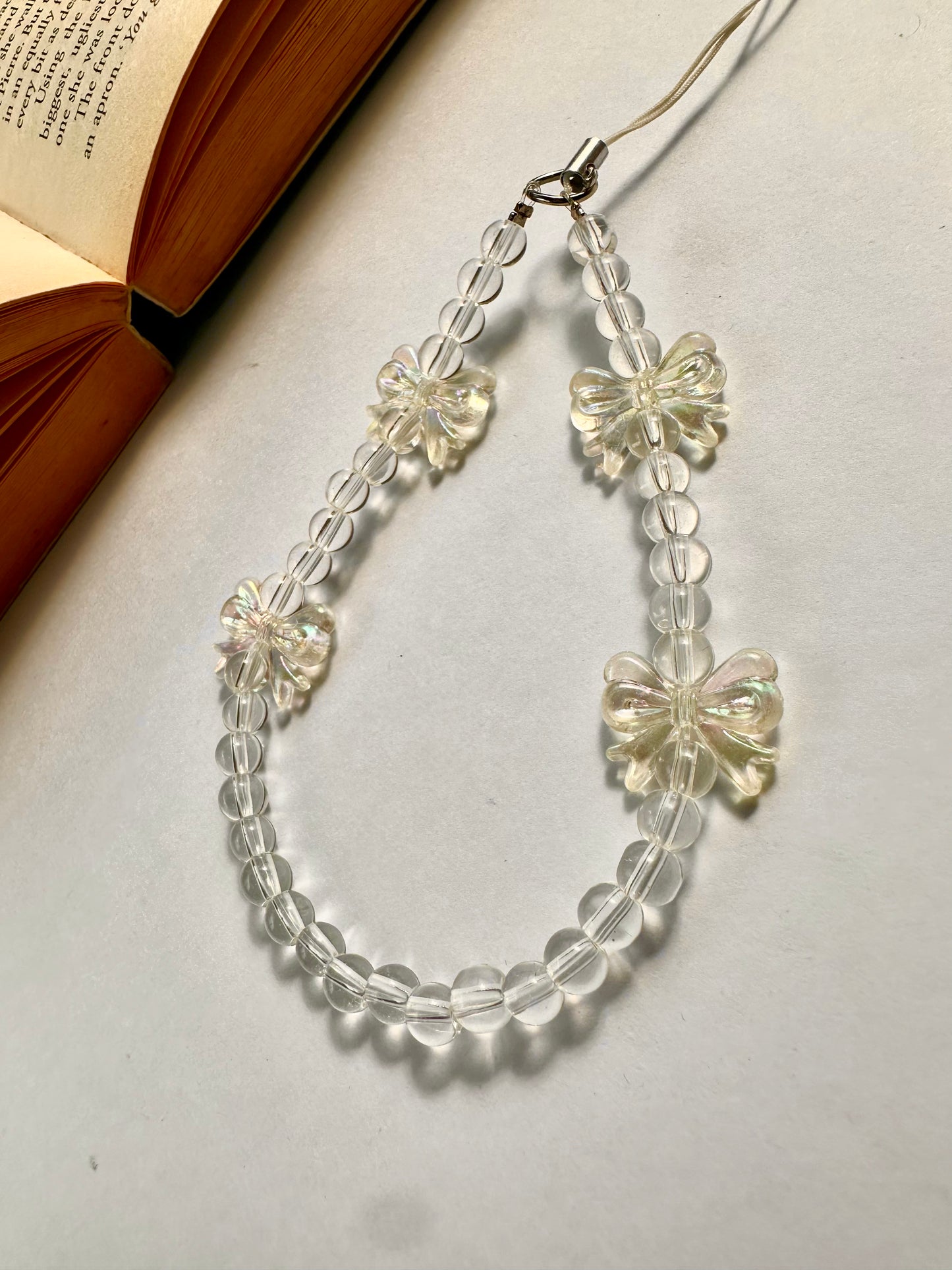 Dreamy Crystal Bow Phone Chain Charm