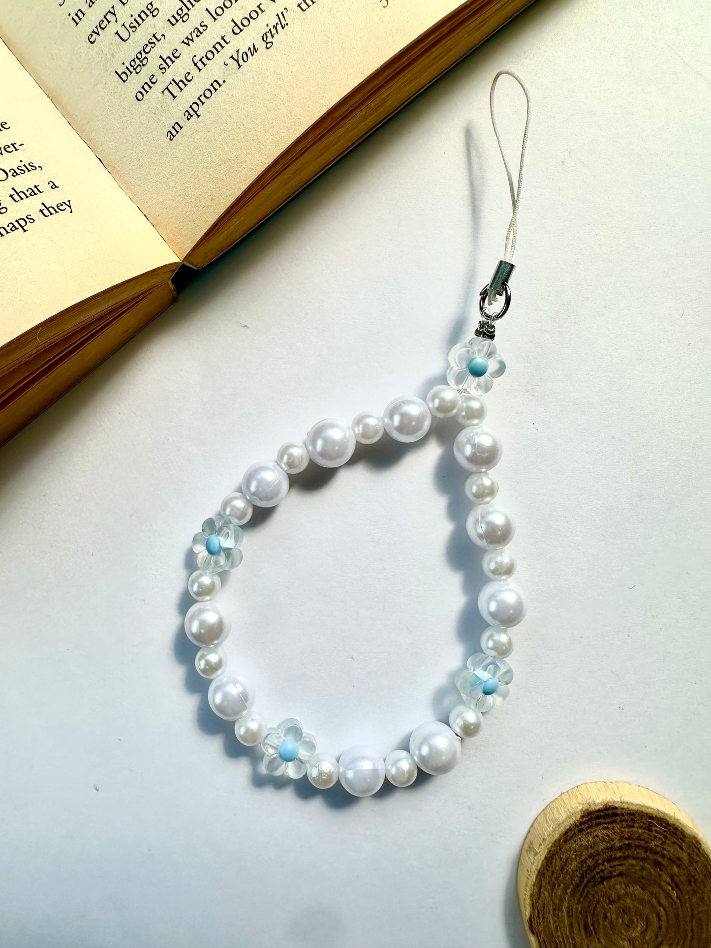Mist Pearl Flower Phone Chain Charm