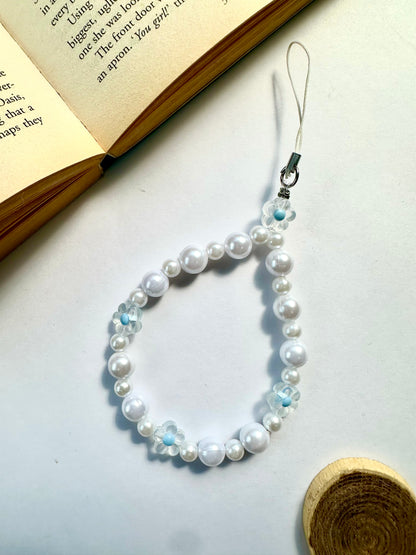 Mist Pearl Flower Phone Chain Charm