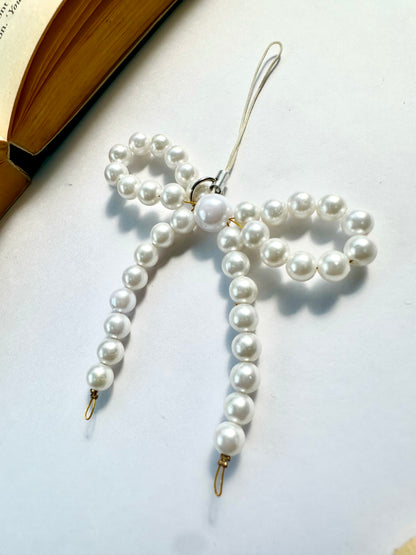 Bow Bead Pearl Phone Chain Charm
