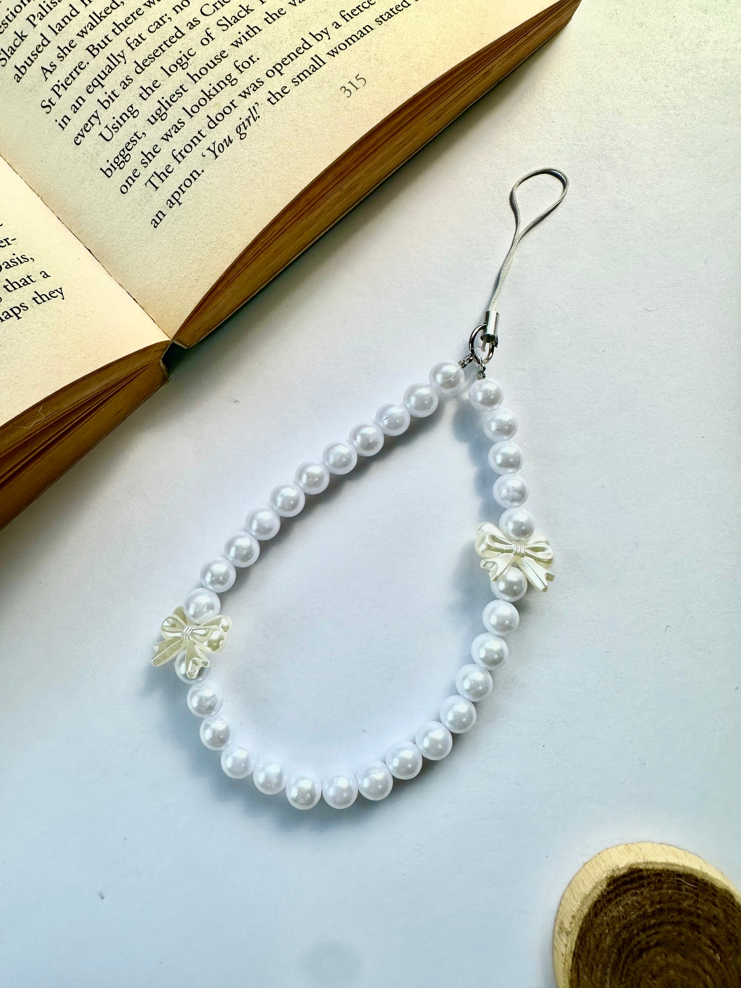 Bow Pearl Phone Chain Charm