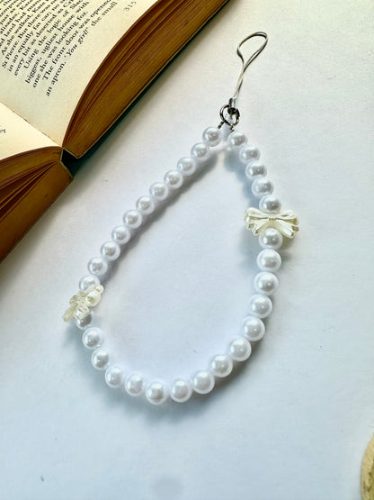 Bow Pearl Phone Chain Charm - Casebasket