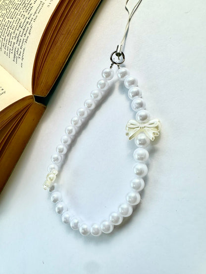 Bow Pearl Phone Chain Charm