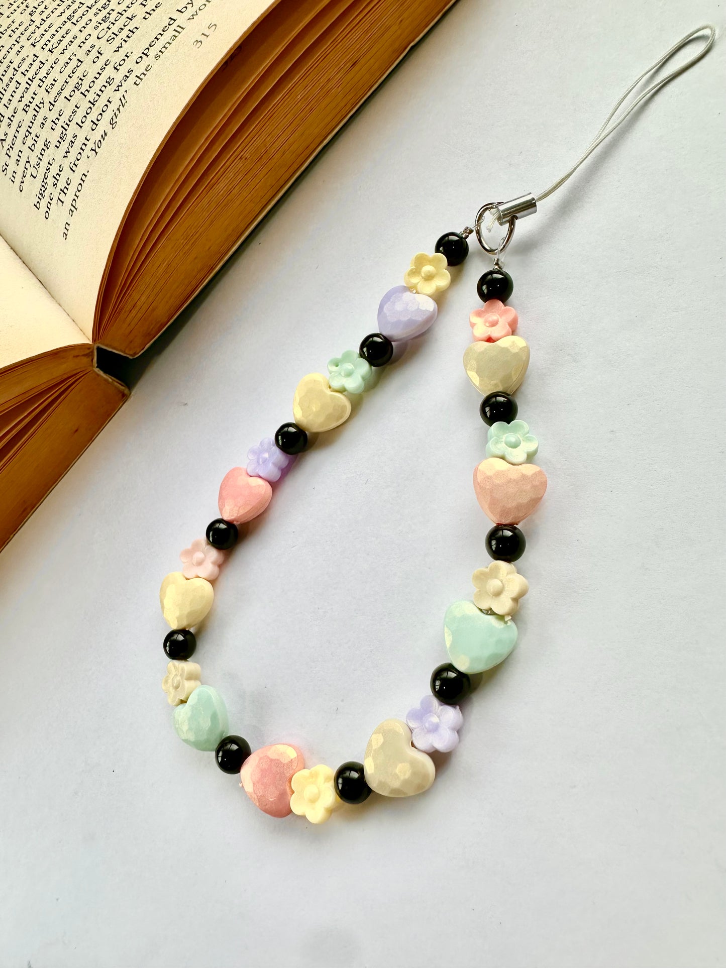 Shiny Heartflowers Phone Chain Charm