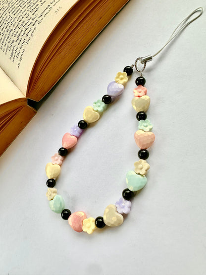 Shiny Heartflowers Phone Chain Charm - Casebasket