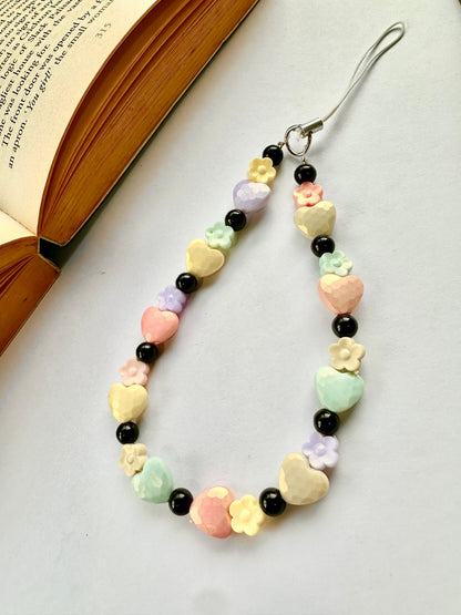 Shiny Heartflowers Phone Chain Charm - Casebasket