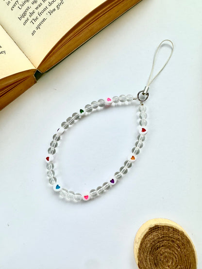 Crystal Heartbeat Phone Chain Charm