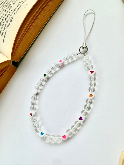 Crystal Heartbeat Phone Chain Charm - Casebasket