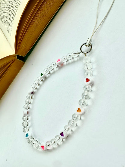 Crystal Heartbeat Phone Chain Charm