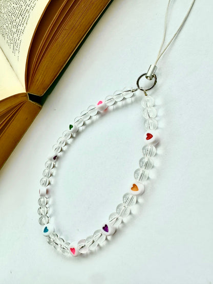 Crystal Heartbeat Phone Chain Charm - Casebasket