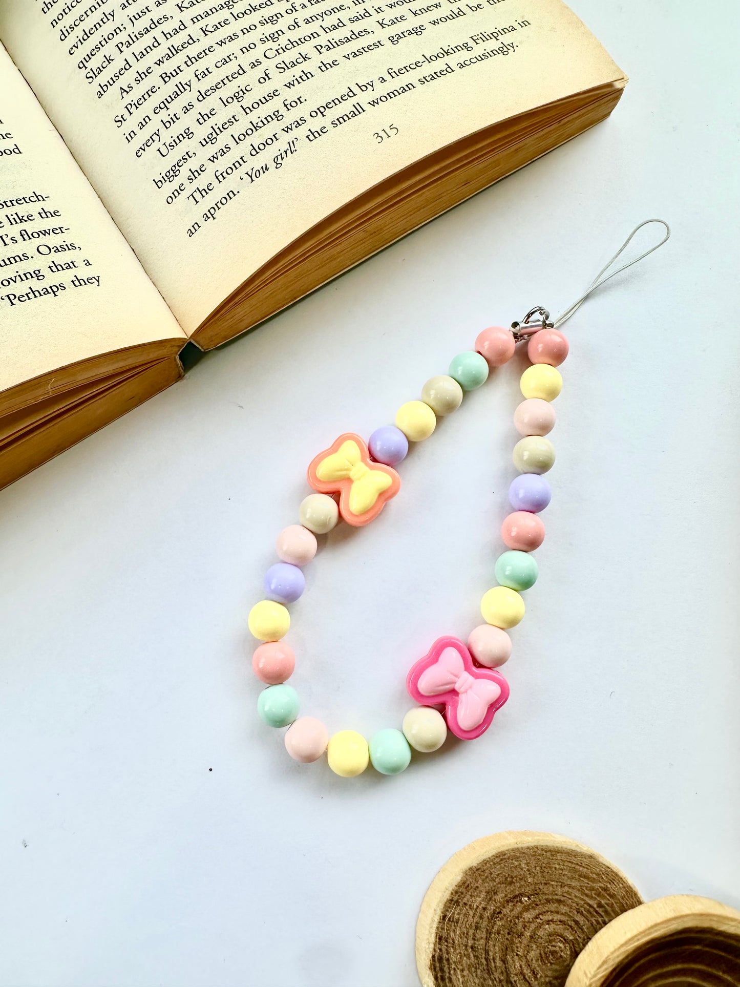 Pastel Bow Phone Hook Chain Charm