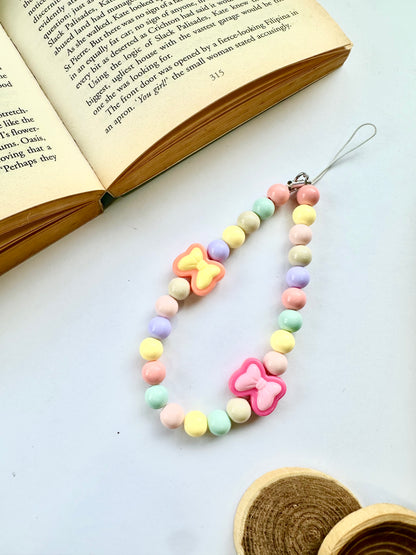 Pastel Bow Phone Hook Chain Charm