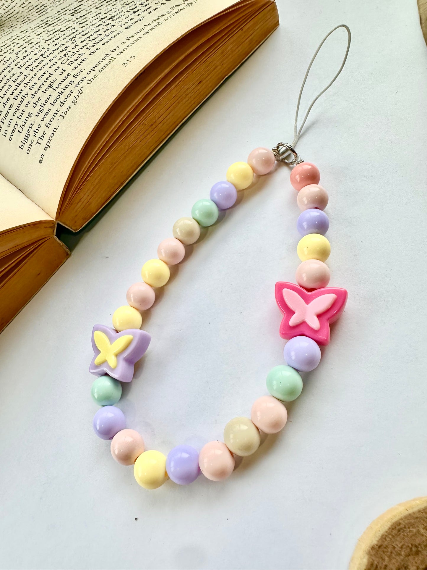 Pastel Butterfly Phone Chain Charm