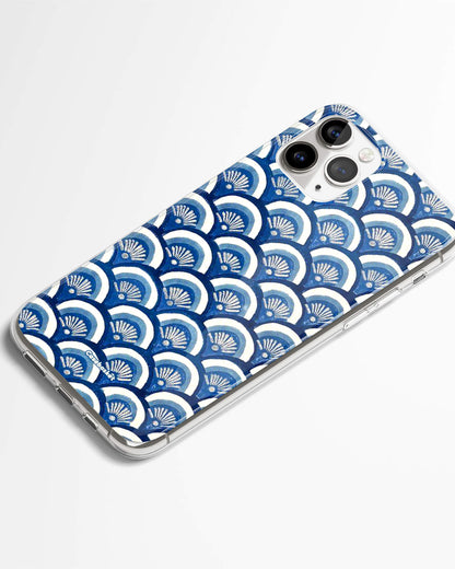 Indigo Waves Print Phone Cover