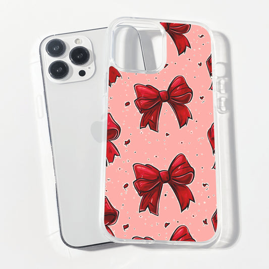 Cherry Bow Clear Silicone Phone Cover