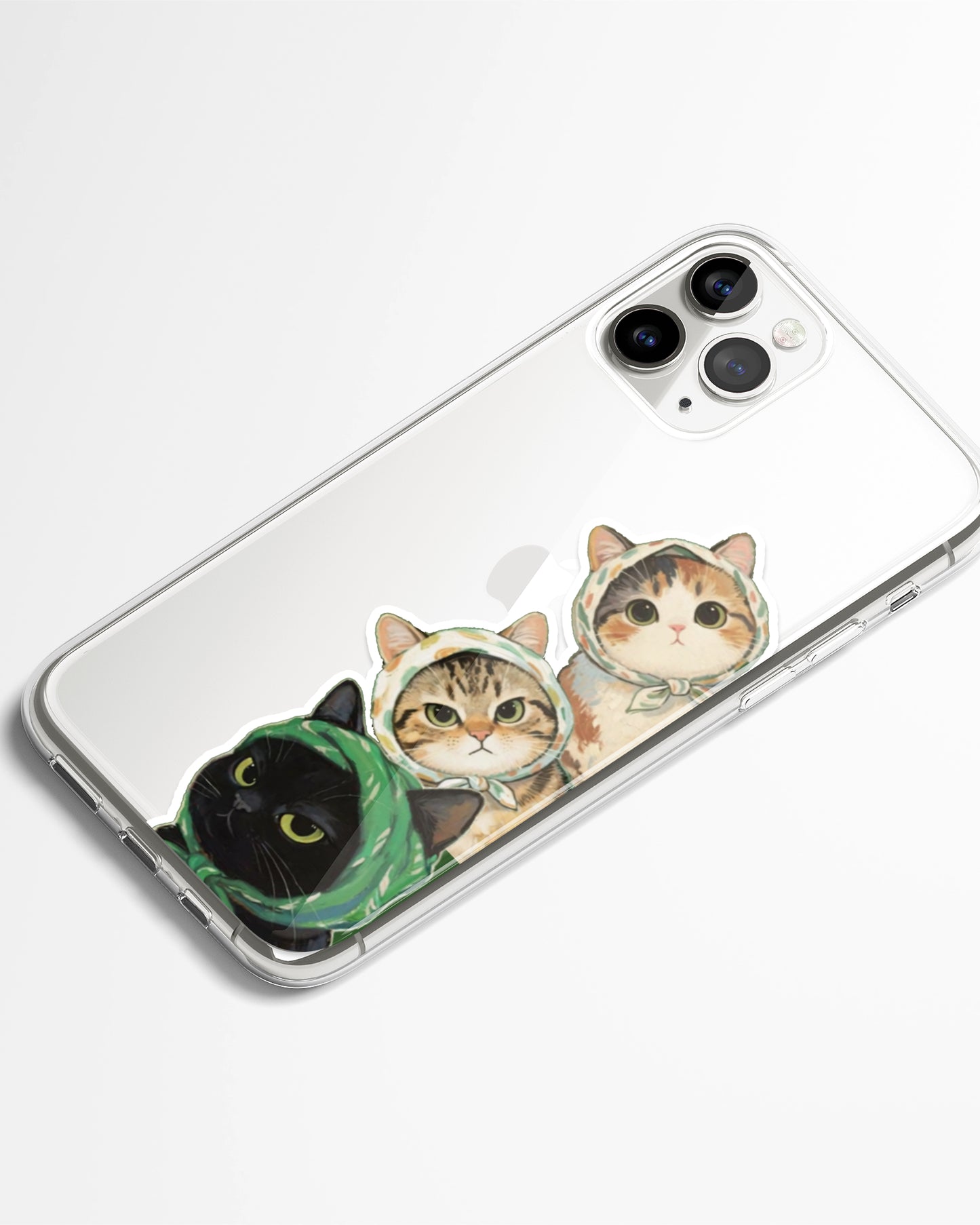 Trio Peek Cats Transparent Phone Cover