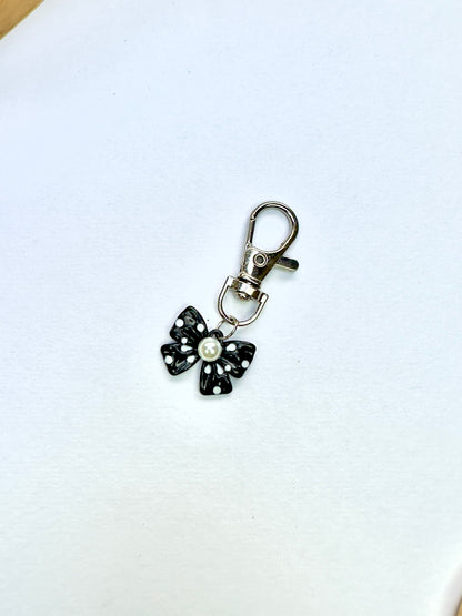 Polka Pearl Bow Phone Charm