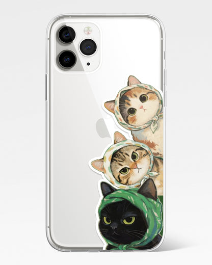 Trio Peek Cats Transparent Phone Cover