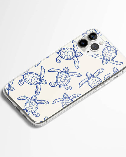 Blue Drift Turtle Print Phone Cover