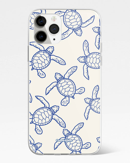 Blue Drift Turtle Print Phone Cover