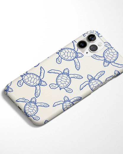 Blue Drift Turtle Print Phone Cover