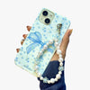 Blue Bae Mist Pearl Flower Fall Chain Phone Cover