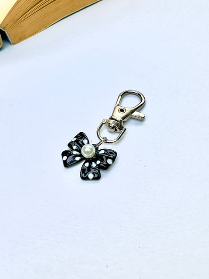 Polka Pearl Bow Phone Charm