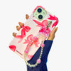 Rani Pink Kawaii Pink Transparent Bow Fall Chain Phone Cover