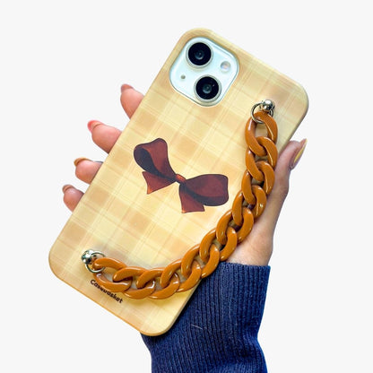 Retro Rust Brown Chain Phone Cover