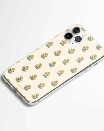 Vintage Marigold Floral Print Phone Cover
