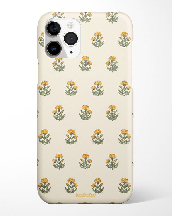 Vintage Marigold Floral Print Phone Cover