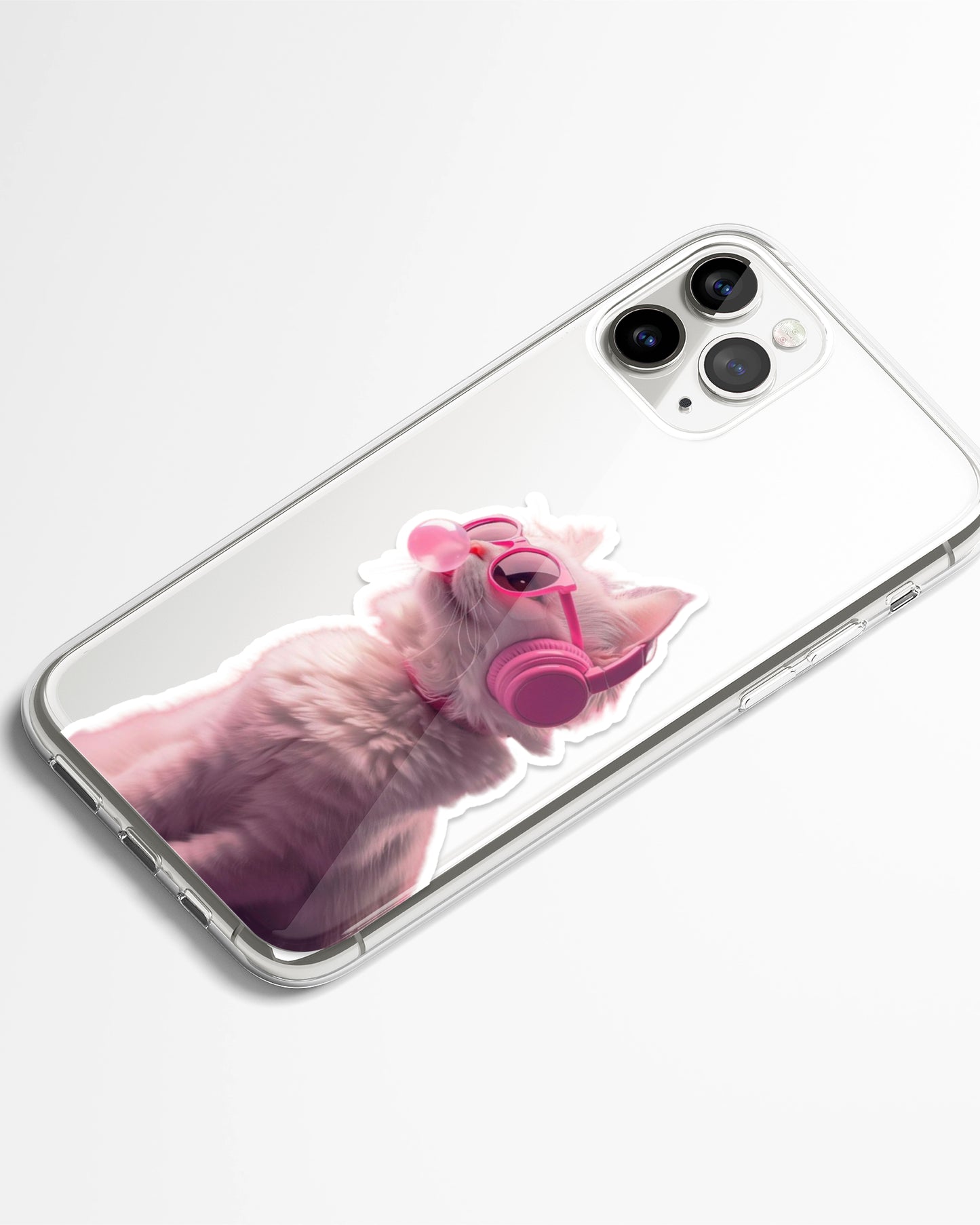 Pink Pop Kitty Transparent Phone Cover