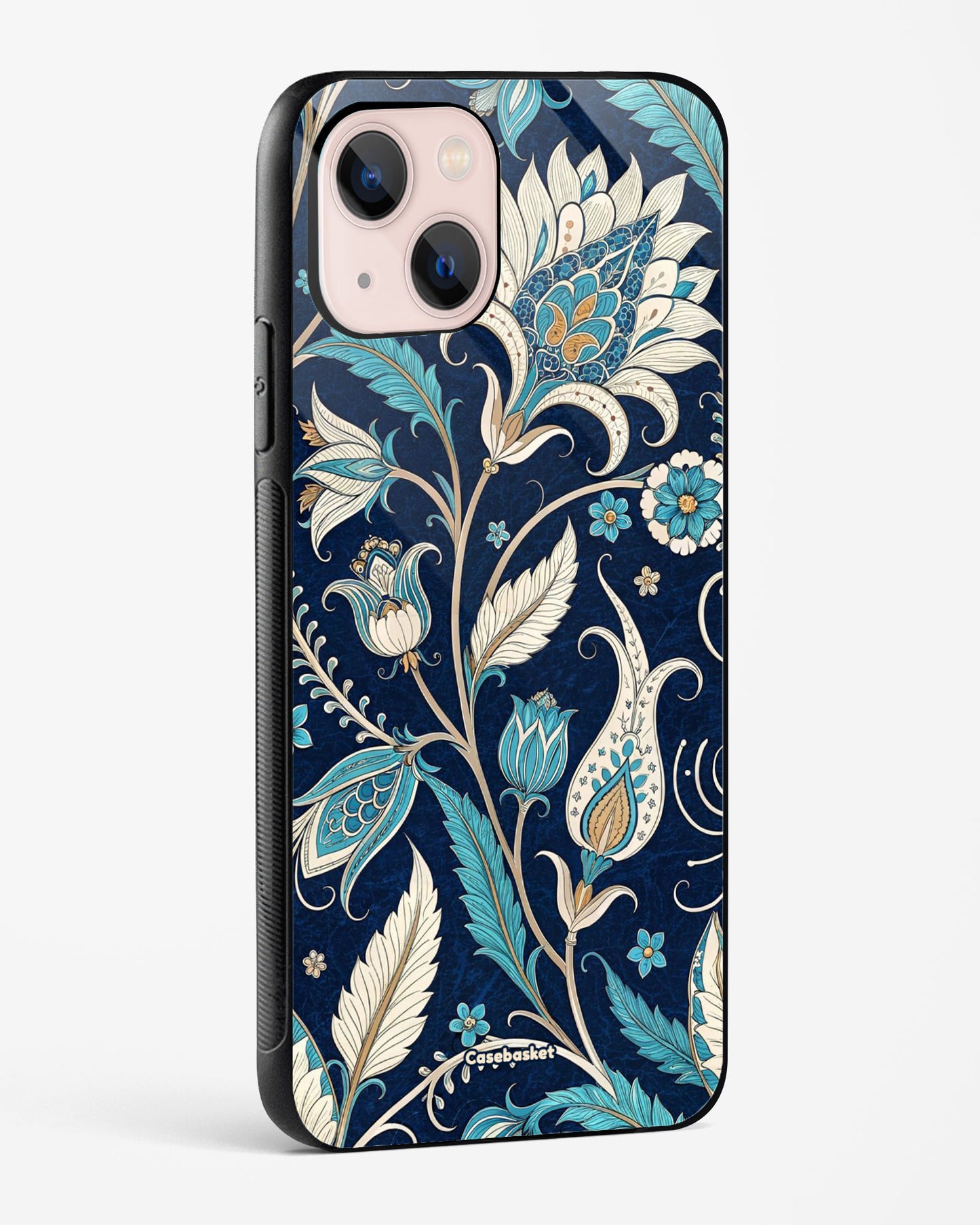 Empress Blue Zari Glossy Phone Cover