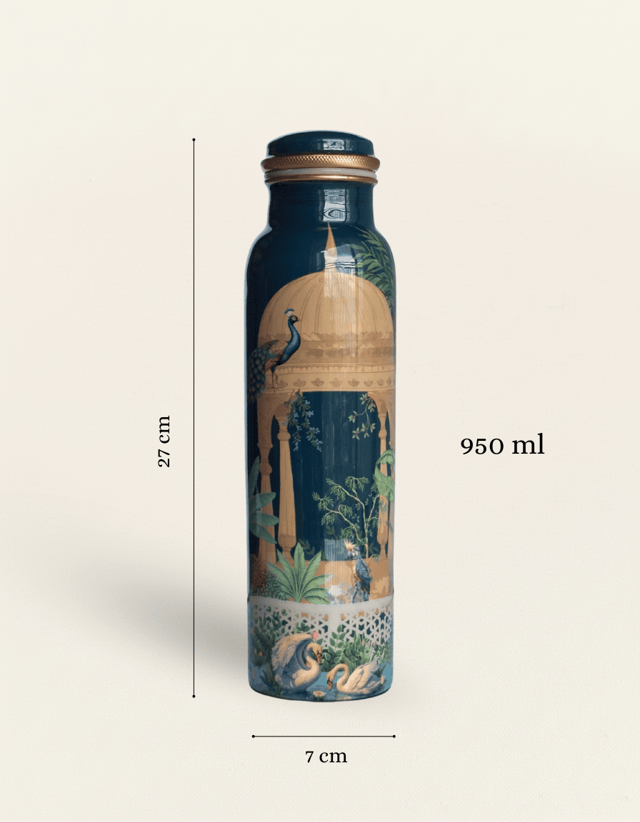 Royal Peacock Palace Copper Bottle
