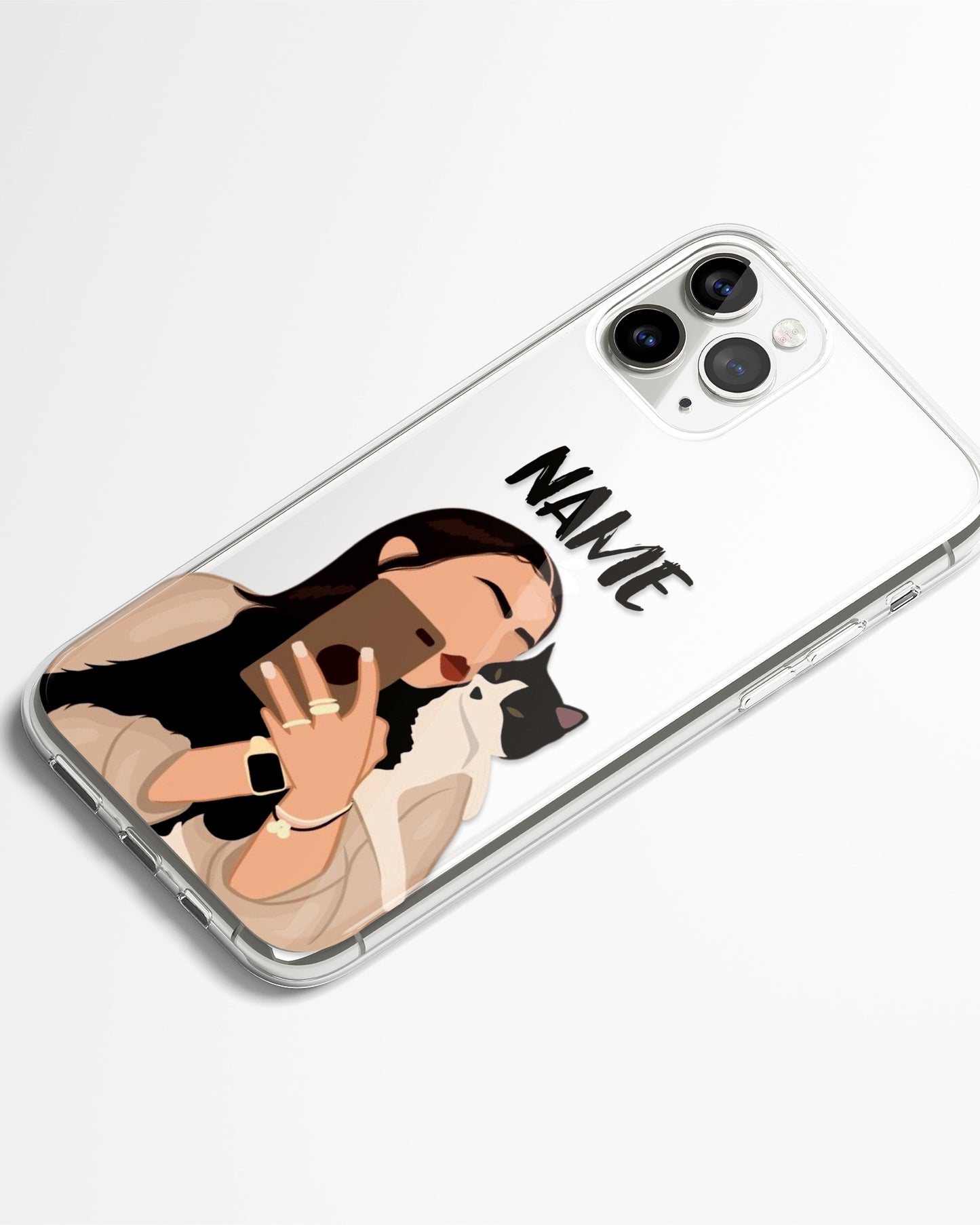 Purrfect Selfie Transparent Silicone Phone Cover