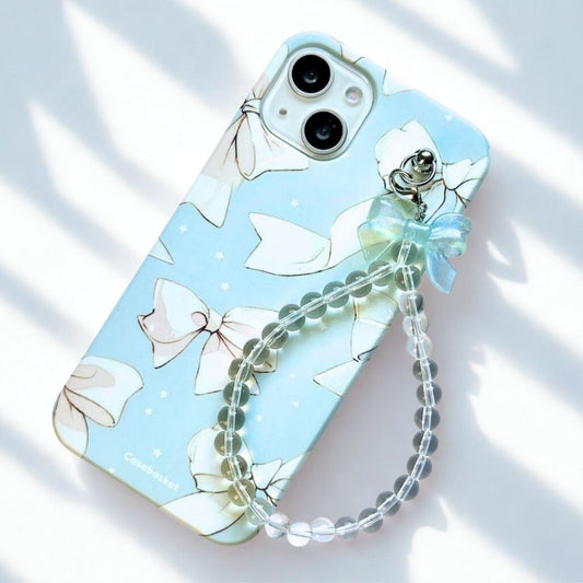 Bowsie Glow in Dark Bow Pearl Fall Chain Phone Cover