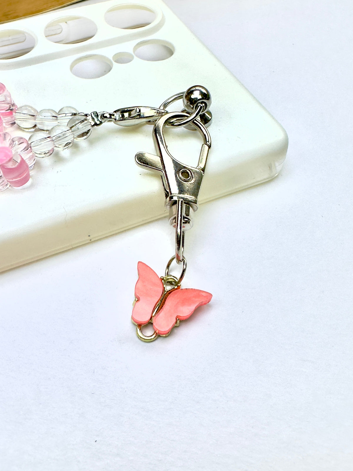 Peach Flutter Phone Charm
