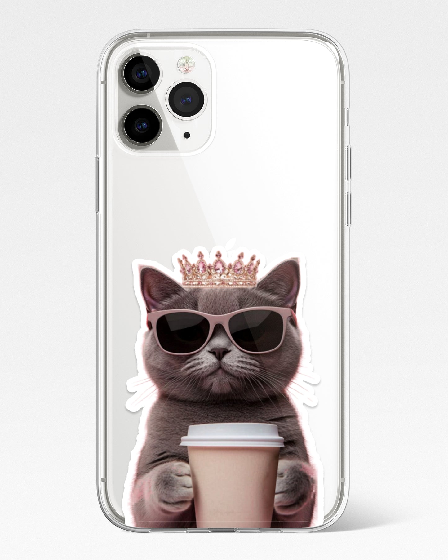 Queen Latte Kitty Transparent Phone Cover