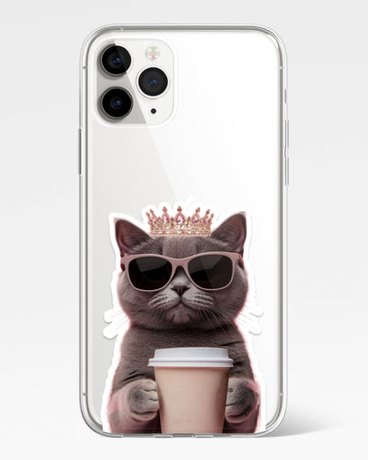 Queen Latte Kitty Transparent Phone Cover